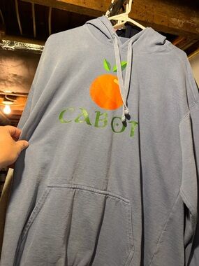 Cabot Citrus Light Blue Hoodie with Orange Graphic